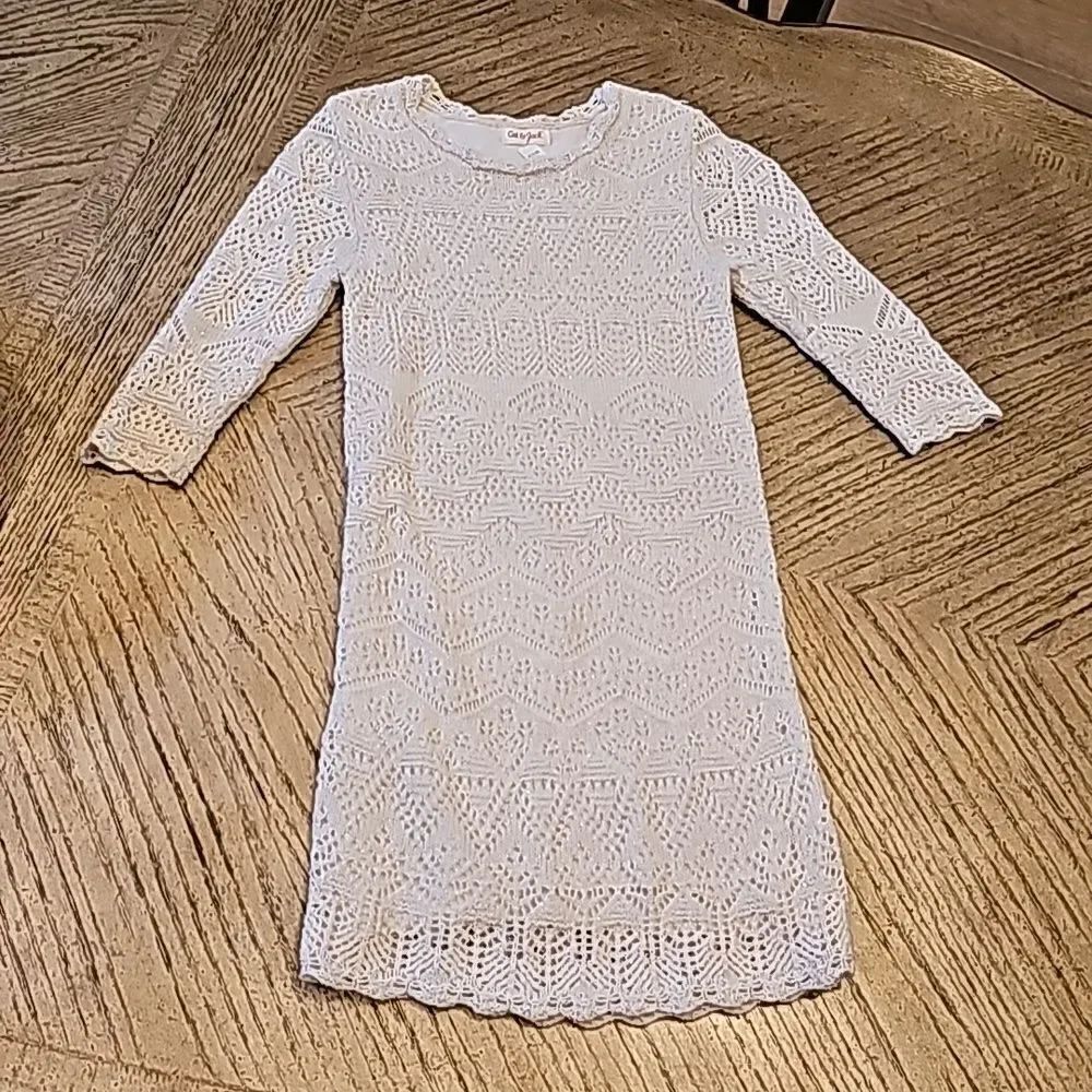 Cat and jack white knit sparkle dress 7/8